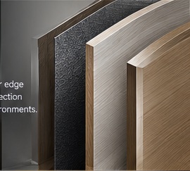 Door leaf and protective material finishes